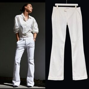 Frame Denim Le Serge Trouser Jeans Flared Leg Blanc White Size 30 Stretch Resort